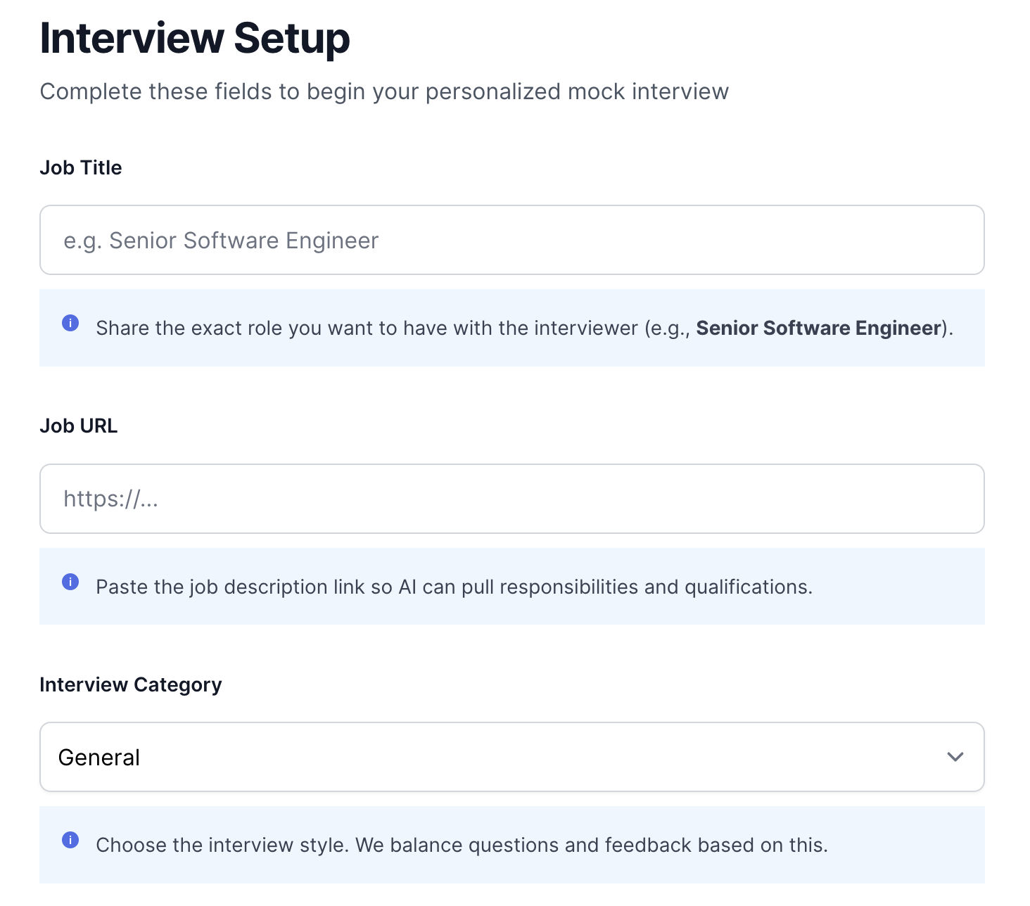 Mock interview with AI